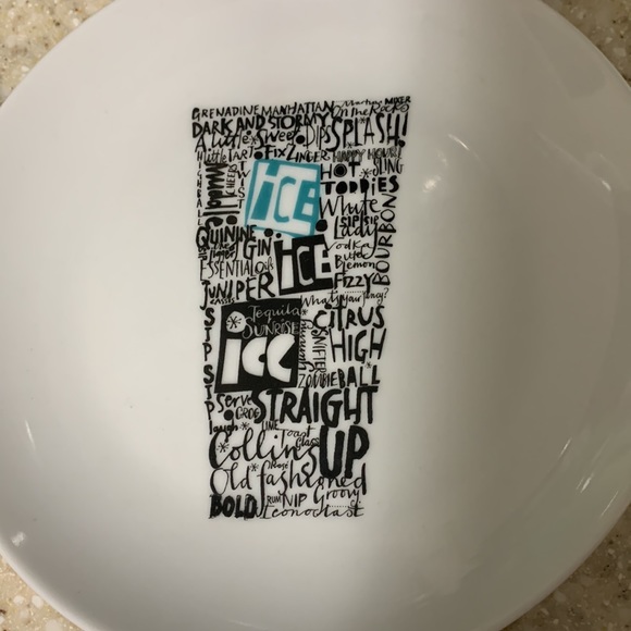 Crate and Barrel drink themed dessert plates. Set of 4. No chips or cracks. - Picture 5 of 5